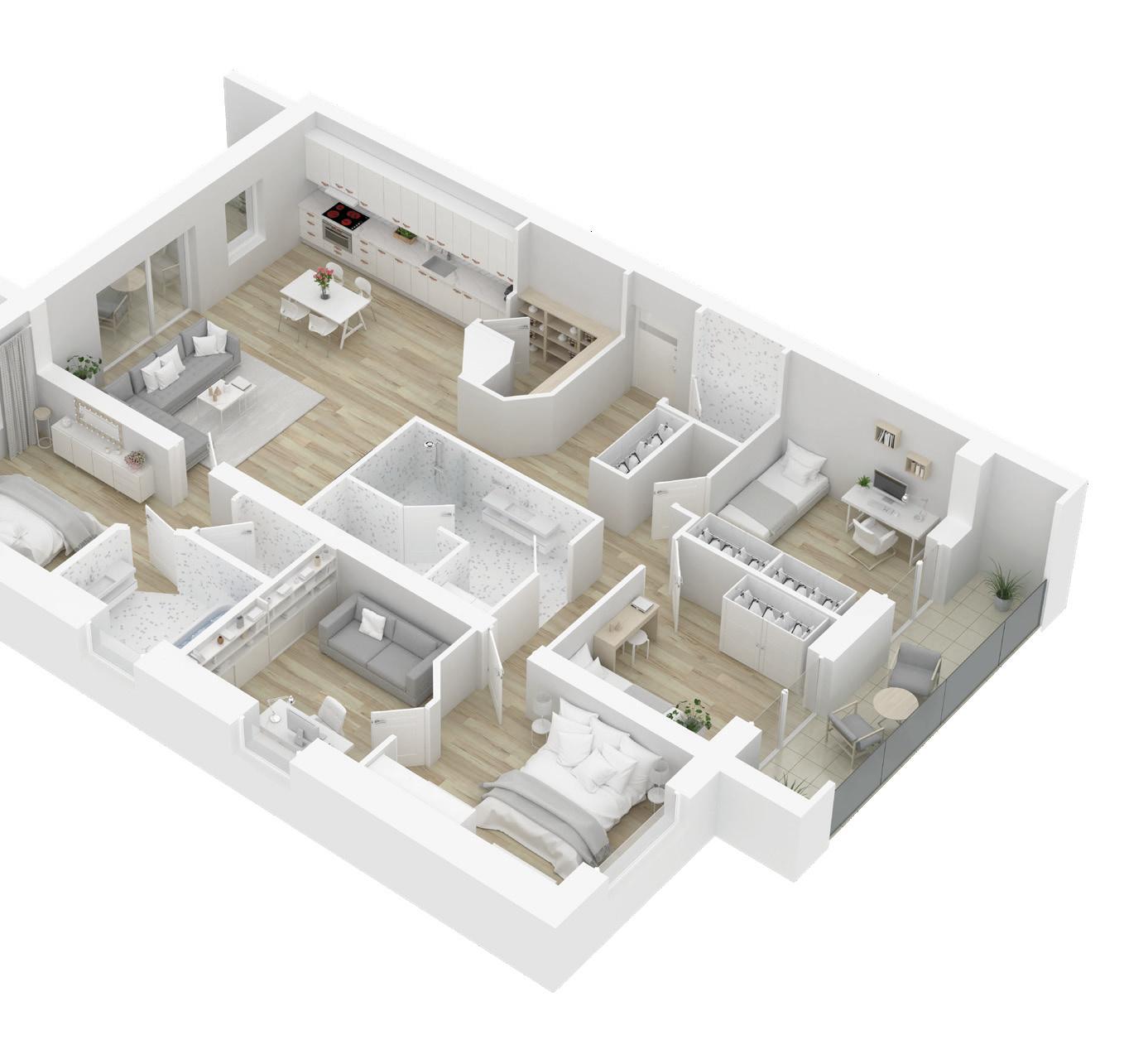 Home floor plan - traditional ducted system, all rooms at 22&deg;
